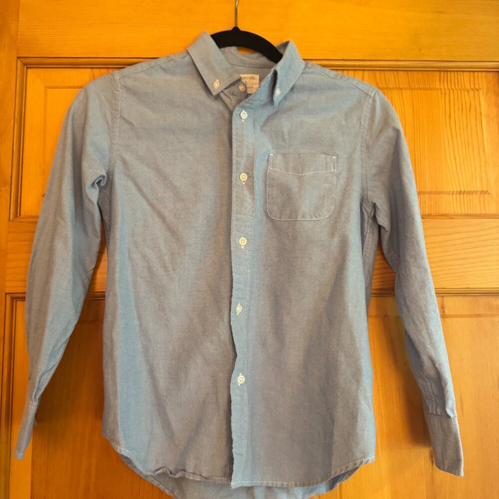 J.Crew Boys Blue Oxford Long Sleeve Button Down Shirt Size 10